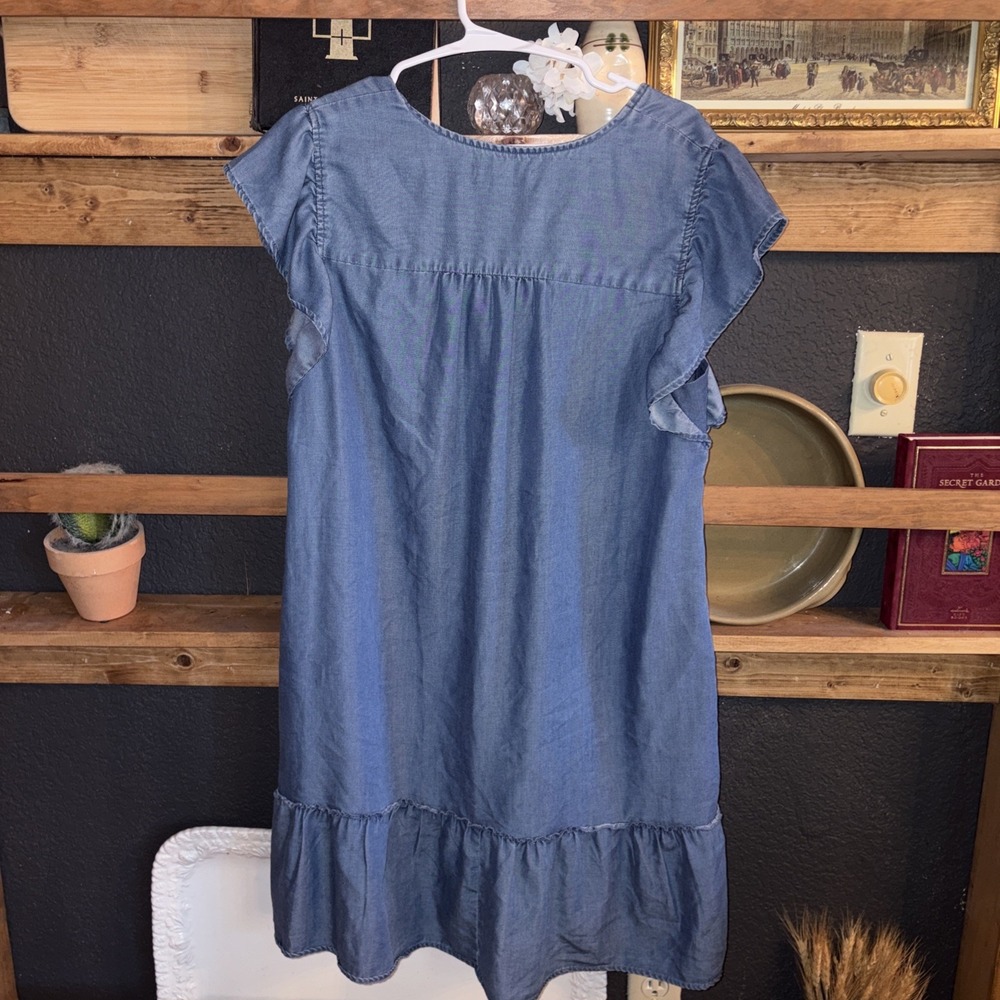 Frye & Co Country Western Coastal Cowgirl Ruffle Dress Tencel Large - Picture 4 of 7